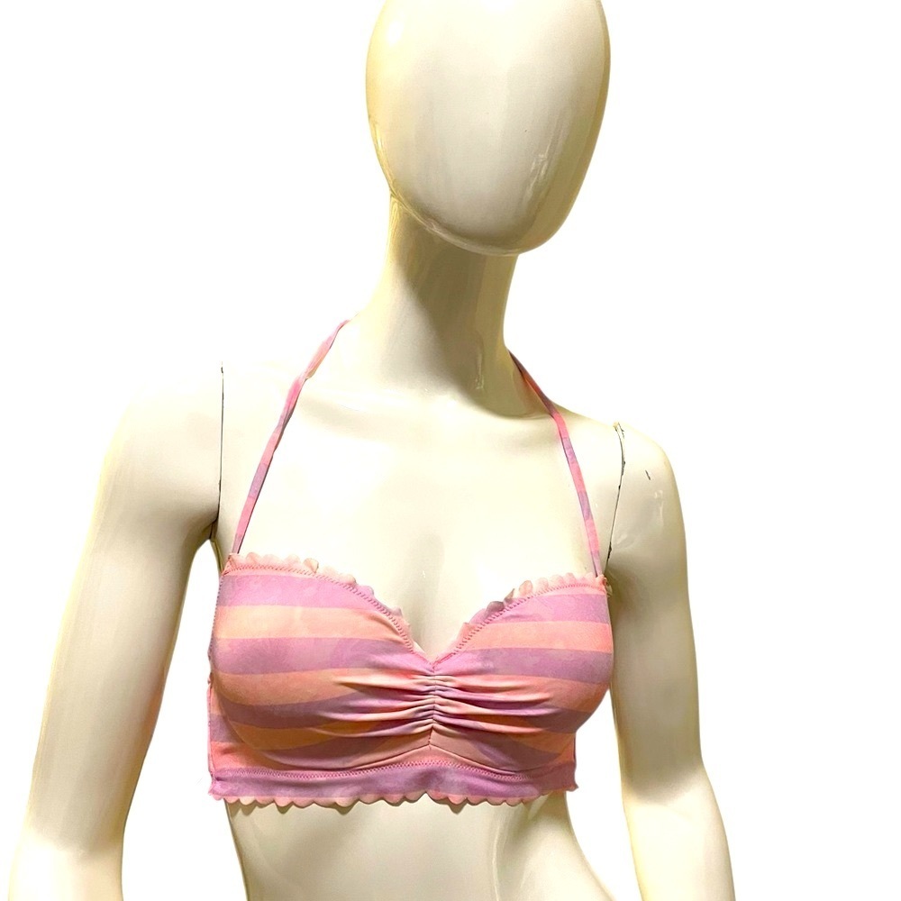 Victoria's Secret Striped Halter Bra 34B Y2K